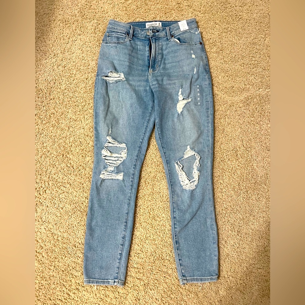 Abercrombie & Fitch Curve Love High Rise Super Skinny Ankle Jeans